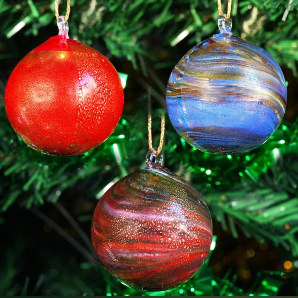 Murano colored Christmas balls