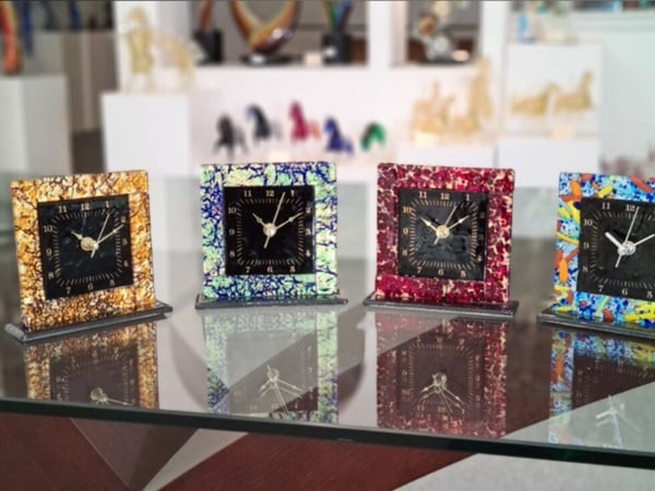 orologio da tavolo in vetro 