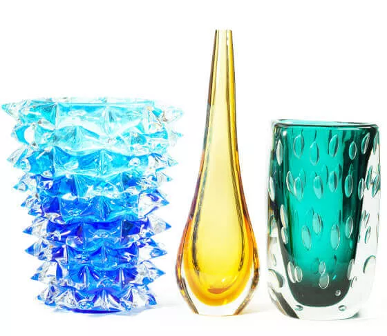 Murano glass vases