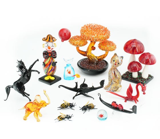 piccole miniature sculture vetro di Murano