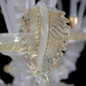 Chandelier Seguso White - Rezzonico - Murano Glass - 6 lights