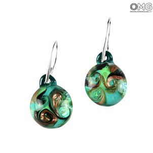 Earrings submerged - Aquamarine - Original Murano Glass OMG