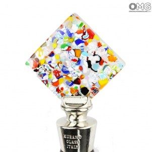 Bottle Stopper Mix square - Original Murano Glass OMG® + Gift Box