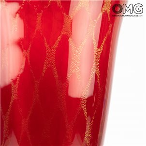 Montecristo Giglio Cup - Red & Gold - Original Murano Glass OMG