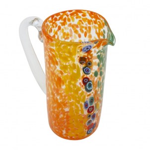 Pitcher Rainbow - Orange - Original Murano Glass OMG