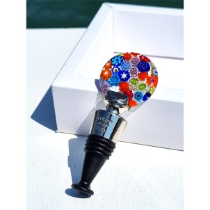 Bottle Stopper Mix Millefiori Round- Original Murano Glass OMG® + Gift Box