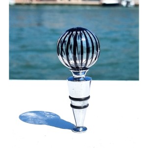 Bottle stopper Cannes - Original Murano Glass Black + Box