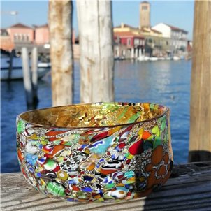 Bowl - Ocher and Gold - Original Murano Glass OMG