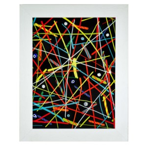 Canvas - Fusing glass - White frame