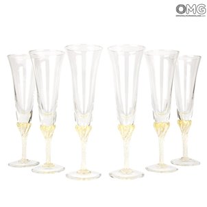 Champagne Wine Prosecco Flute Set of 6 glasses