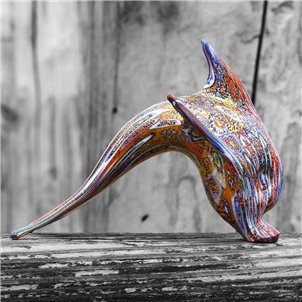 Dolphin Figurine in Murrine and Gold - Animals - Original Murano glass