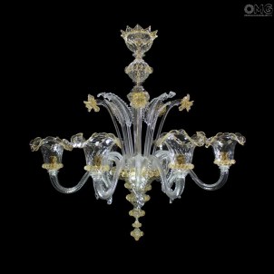 Venetian Chandelier Elegante - Amber - Murano Glass