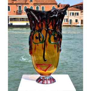 Musana Vase Orange - Tribute to Picasso - Original Murano Glass OMG