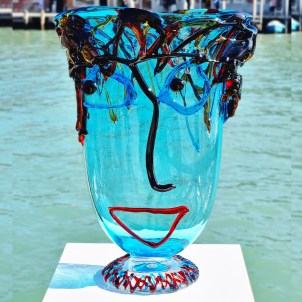 Musana Vase Light Blue - Tribute to Picasso - Original Murano Glass OMG