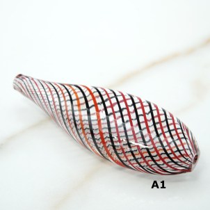 Perle di Murano in filigrana - Rosso nero