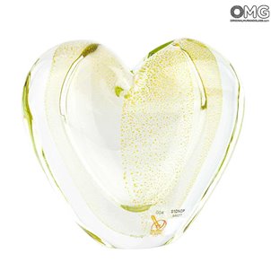 Vase Heart - Gold Sommerso - Original Murano Glass OMG