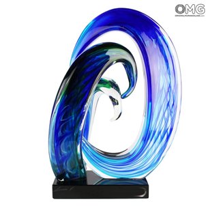 Wave of the Blue Sea - Sculpture - Original Murano Glass OMG