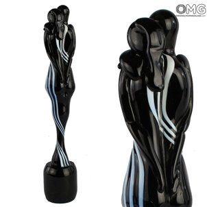 Lovers Sculpture - Black - Murano Glass - Venetian glass