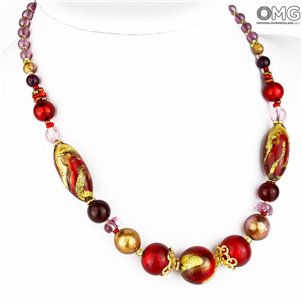 Necklace Aurelia - with gold - Original Murano Glass OMG