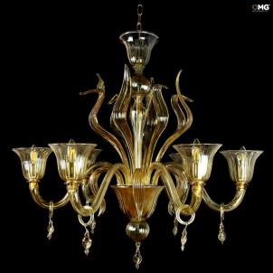 Venetian Chandelier Corvo Topaz - Murano Glass