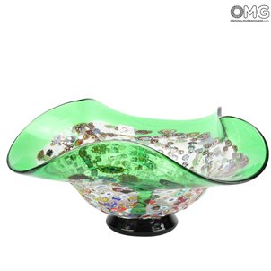 Drop Bowl Murrine - Green Silver Glass
