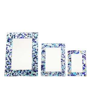 Photo Frame - with Silver Leaf - fused glass