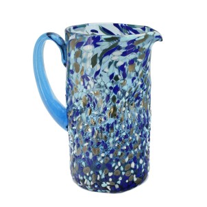 pitcher_blue_pointilisme_original_murano_glass_omg