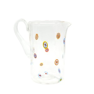 Pitcher in clear glass and Millefiori - Original Murano Glass OMG