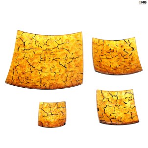 Square Plate Gold 24 kt - Empty pockets - Murano Glass
