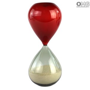 Clessidra - Rosso - Vetro di Murano originale