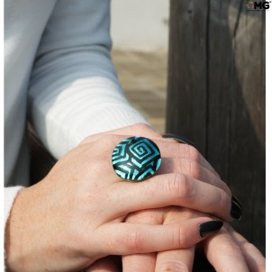 Ring Round Charming - Smerald - Original Murano Glass OMG