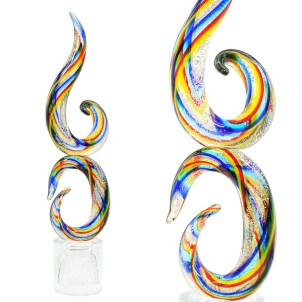 Double strip sculpture - One of a kind - Original Murano Glass