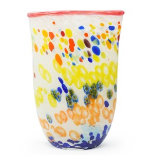  Vase Baldo - Murrine - Red edge - Original Murano Glass OMG  