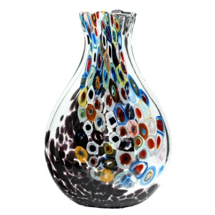 Murrine Vase - Otello - Black - Original Murano Glass OMG  