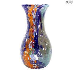 Vase Bottle Rainbow - Blue - Original Murano Glass OMG