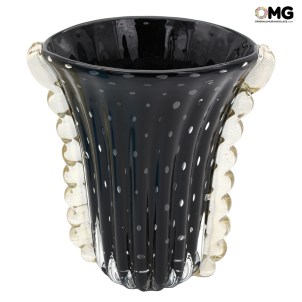 Vase Vulcano black - Gold - Original Murano Glass OMG