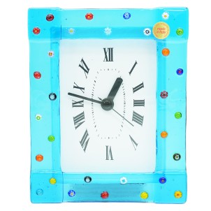 Sky - Pendulum Wall Clock - Murrina Light Blue - Original Murano Glass OMG