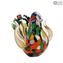 Dove Figurine - colored stains - Original Murano Glass