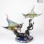 Batoideas into the abyss - Ray Sculpture in chalcedony - Murano glass