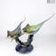 Batoideas into the abyss - Ray Sculpture in chalcedony - Murano glass