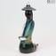 Chinese Couple - Sculpture in chalcedony - Original Murano Glass OMG