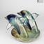 Dolphins - Sculpture in chalcedony - Original Murano glass OMG