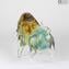 Bull - Sculpture in chalcedony - Original Murano glass OMG