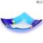 Blue plate - glass fused - Empty pockets