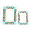 Photo Frame Fantasy Light Blue with Millefiori - fused glass