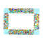 Photo Frame Fantasy Light Blue with Millefiori - fused glass