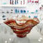 Sbruffi Centerpiece Alexis Amber & silver leaf - Murano glass