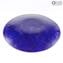 Plate Round Pure Gold 24kt Green Blue Original Murano Glass -  Fruits holder