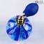Boccetta profumo atomizzatore blu avventurina in vetro di Murano