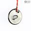 Necklace - red circular submerged glass - Original Murano Glass OMG